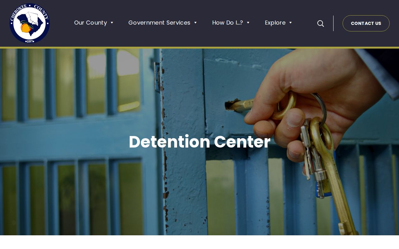 Cherokee County 24-hour release access on the official detention page
